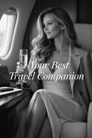 Refined Travel Companion in a Luxury Private Jet Setting Refined Travel Companion in a Luxury Private Jet Setting